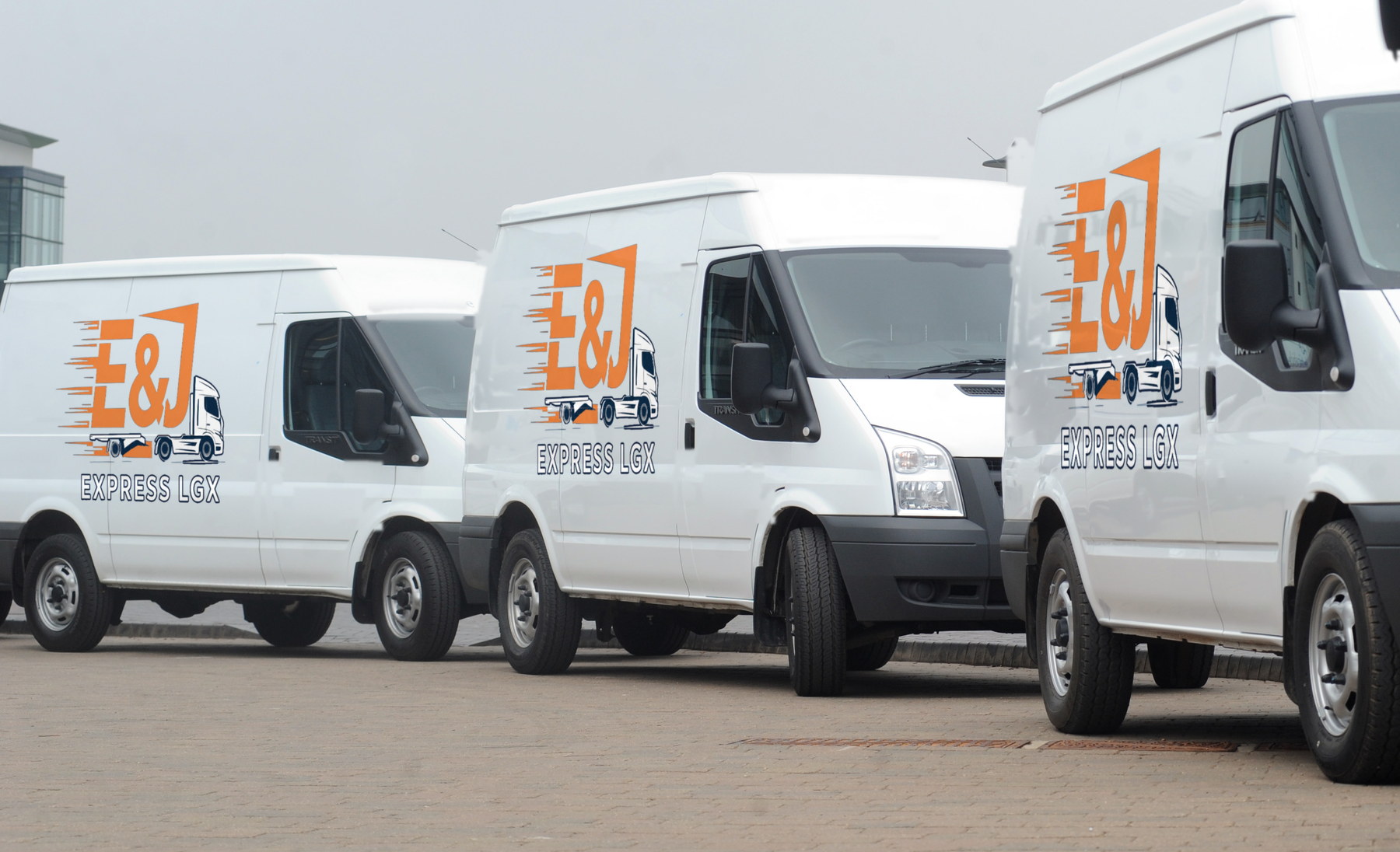 Vans staged for dispatch